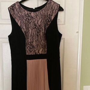 Beautiful long dress both sided black/pink and  black size 16